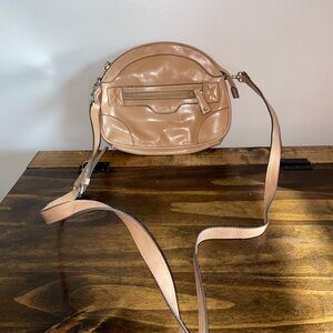 Emilie M. Elegant Tan Leather Crossbody Bag